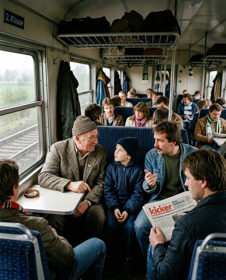 Three generations traveling to the match