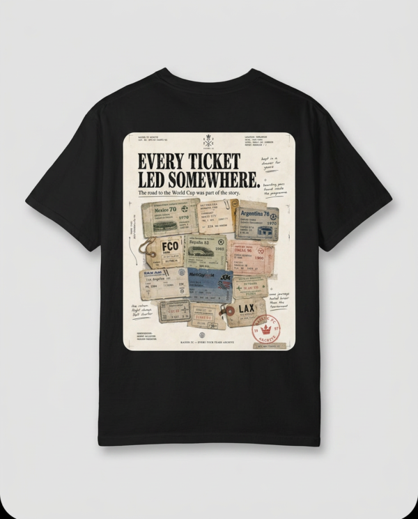 Every Ticket Led Somewhere — Vintage World Cup Travel T-Shirt