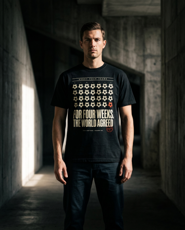 For Four Weeks, The World Agreed — Football Culture T-Shirt | Every Four Years Archive 003