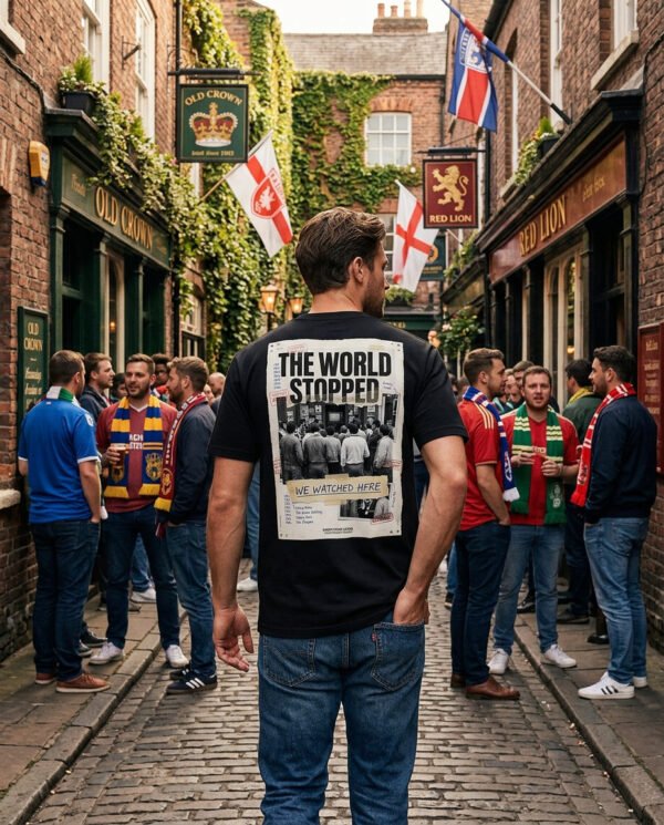 magnific_editorial-fashion-photogr_1s8kw52r4r The World Stopped T-Shirt | Every Four Years Collection | Football Culture Archive Tee | World Cup Inspired Graphic Shirt | Kaiser FC Archive No. 001
