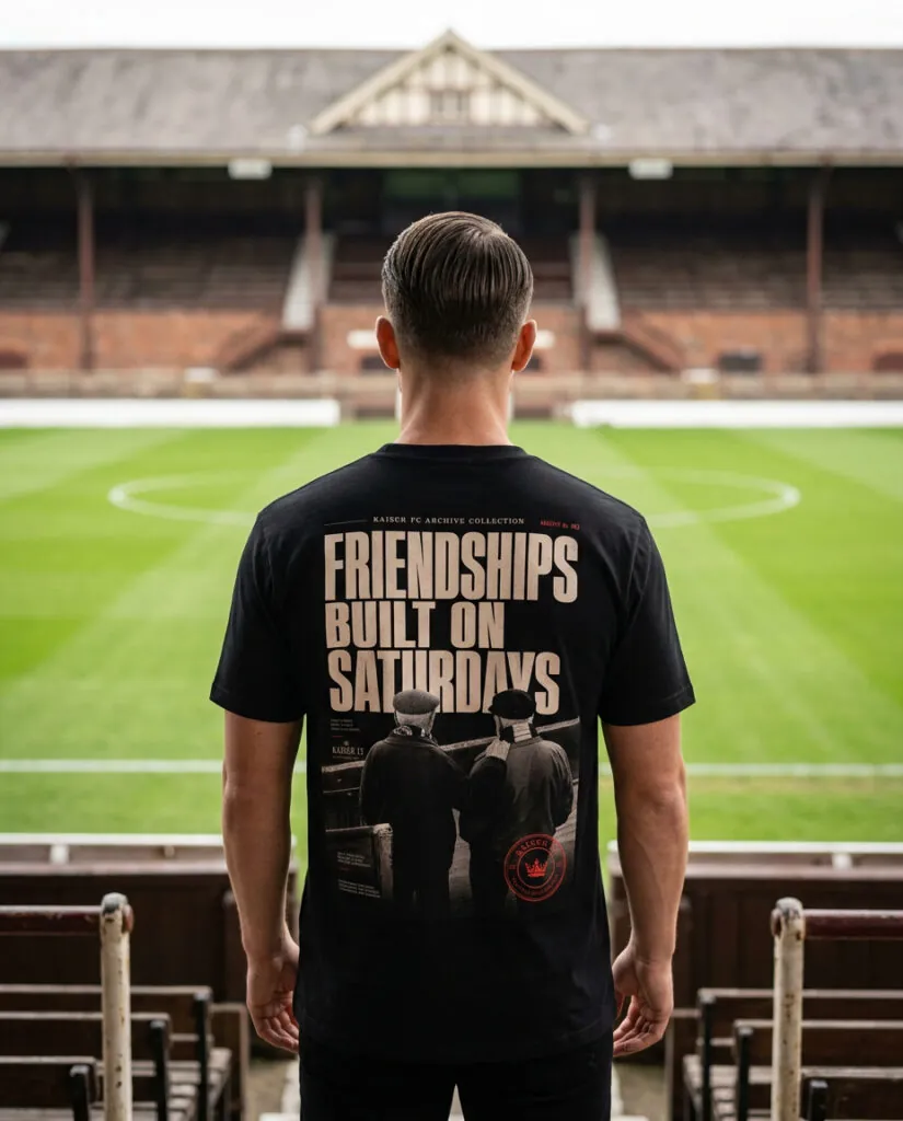 Friendships Built On Saturdays football culture t-shirt — Kaiser FC archive (view 5)