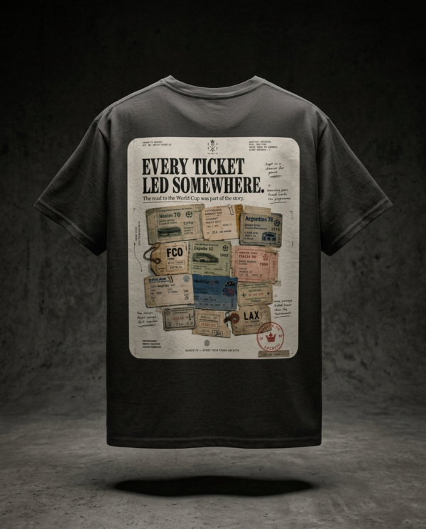 Every Ticket Led Somewhere — Vintage World Cup Travel T-Shirt