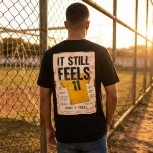 magnific_model-standing-at-sunset-_0pyaUJDTfW It Still Feels Like Summer Brazil 1994 T-Shirt | Vintage Brazil World Cup Shirt | Football Memory Tee | Kaiser FC Archive No. 012B