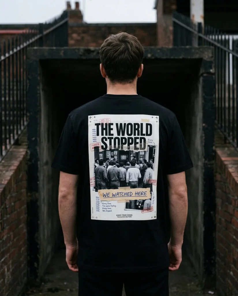 The World Stopped — World Cup football culture t-shirt — Kaiser FC archive