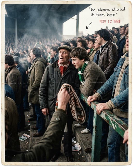 The older supporter who starts the first song