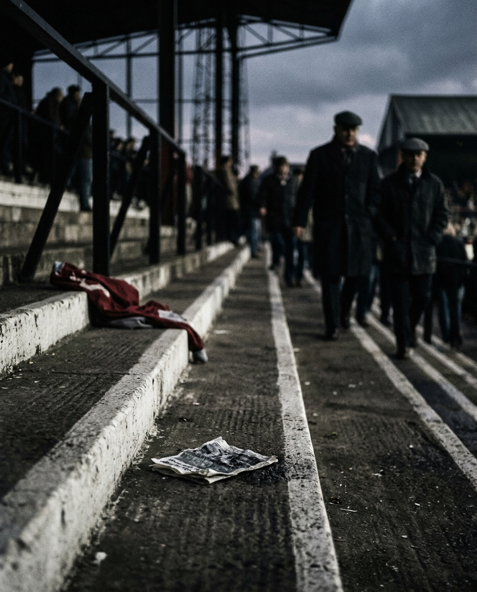 Two empty terrace seats after the final whistle