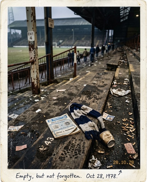 The empty place remaining in the stand after the match