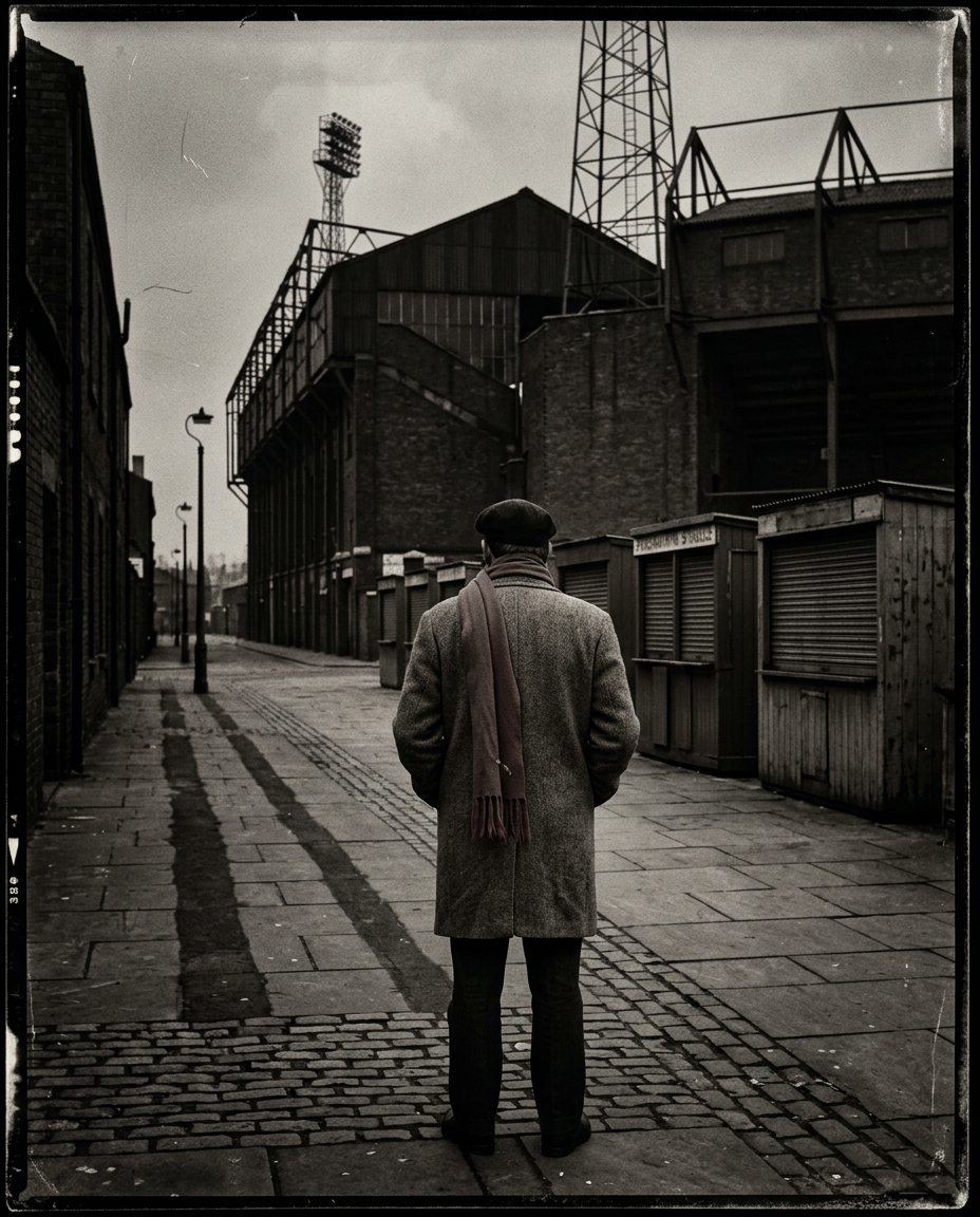 An empty street outside the ground before kickoff