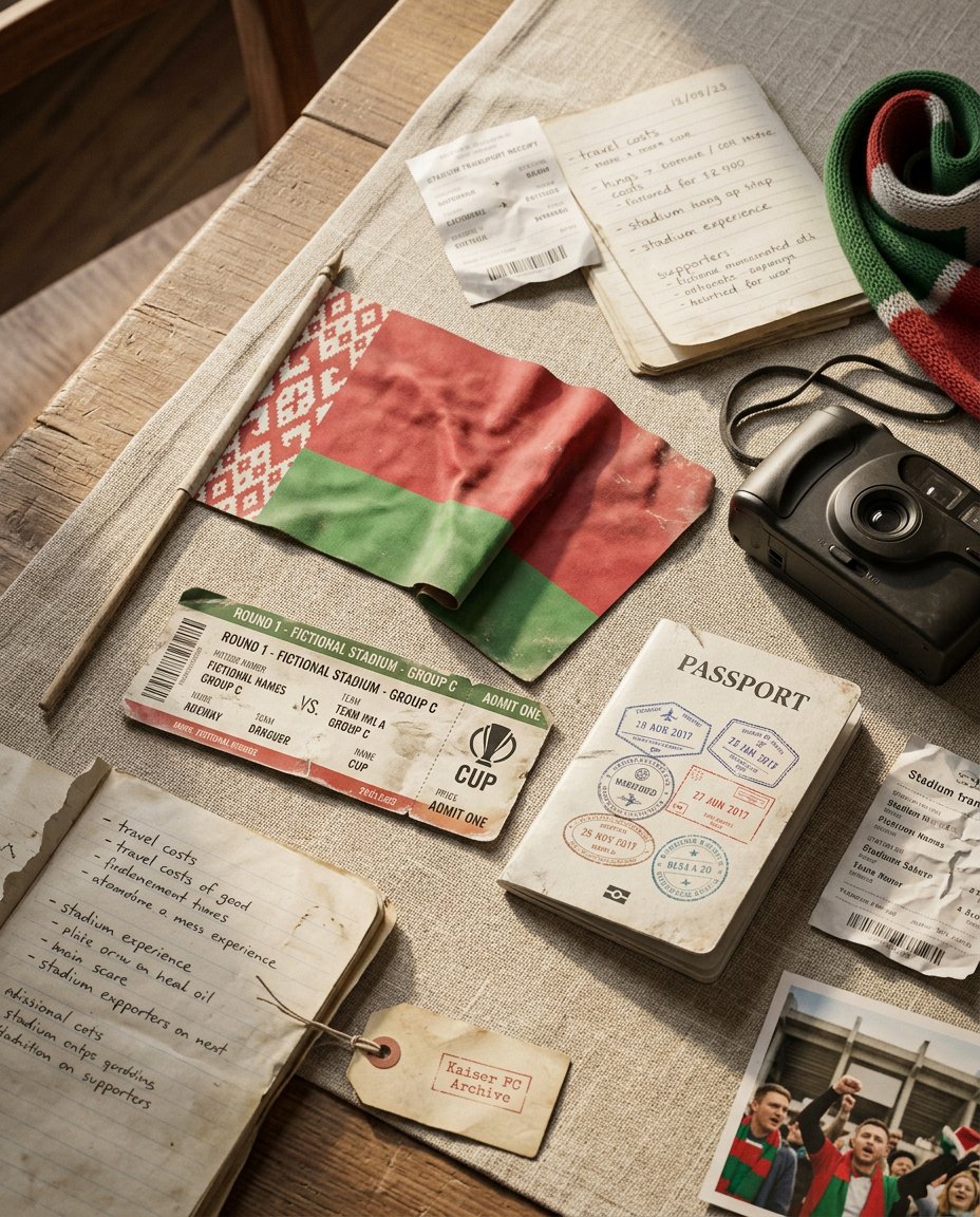 Tickets, a scarf and a flag kept as memory artifacts from a first World Cup